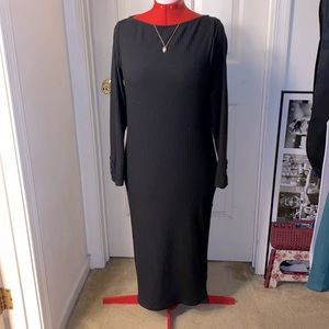 River Island Ribbed Bodycon Side Slit Midi Dress